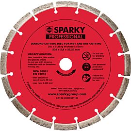 Алмазний диск з лазерної напайкою Sparky 230х28x22,23мм