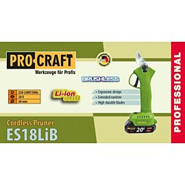 Ножницы аккумуляторные PROCRAFT ES-18LiB (с АКБ 20/2 и ЗАР.УСТР.)