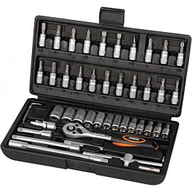 Набір насадок торцевих з трещіткою 1/4'' 46 шт MIOL 58-160