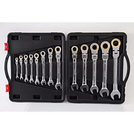 Набір ключів рожково-накидних з трещіткою ONEX OX-2051 13 штук