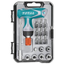 Отвертка с Т-подобной рукояткой и набором насадок TOTAL TACSD30186 18 шт
