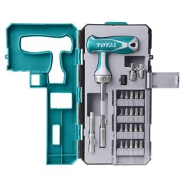 Отвертка с Т-подобной рукояткой и набором насадок TOTAL TACSD30256 25шт