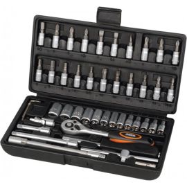 Набір насадок торцевих з трещіткою 1/4'' 46 шт MIOL 58-160