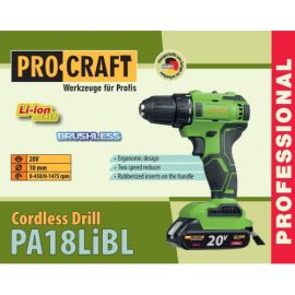 Шуруповерт акумуляторний Procraft PA-18 LiBL  (з 1 АКБ та ЗАР. ПРИСТР.)